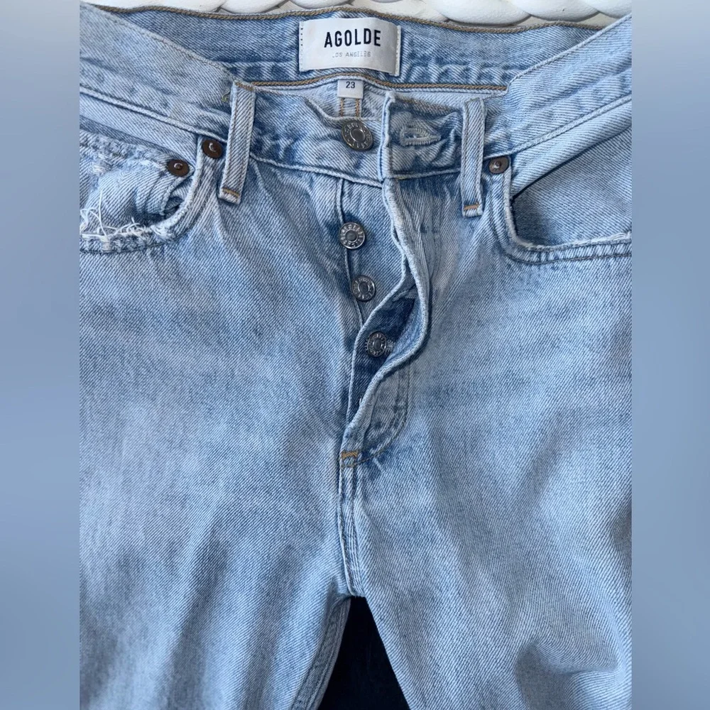 Agolde Faded Blue Boot Cut Jeans - Picture 6 of 6